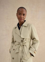 Sage Green Trench Coat , Pale Sage Green, hi-res