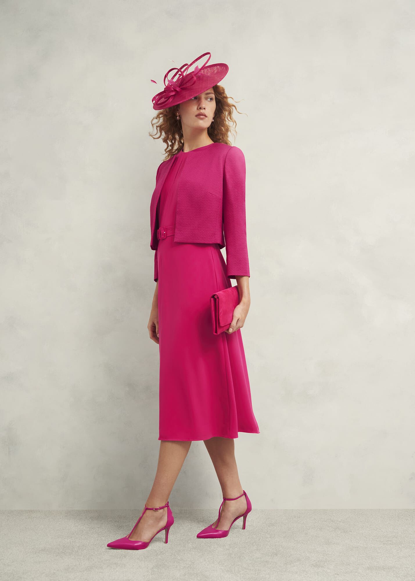 Hobbs meera dress raspberry pink sales
