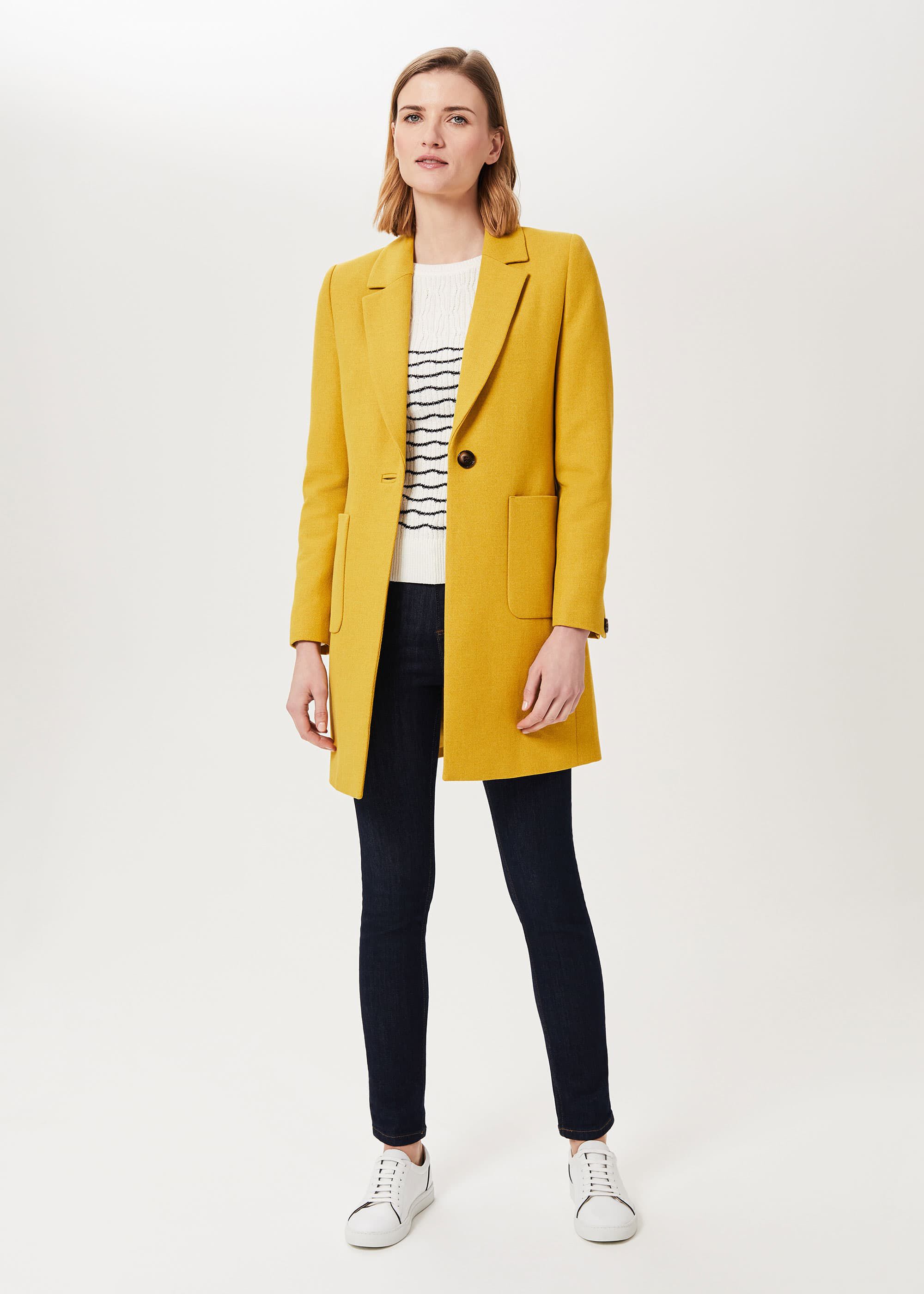 Yellow store wool coat