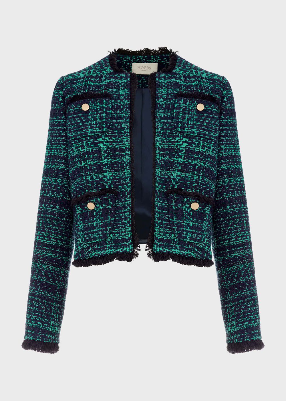 Rosa Tweed Jacket , Navy Apple Grn, hi-res
