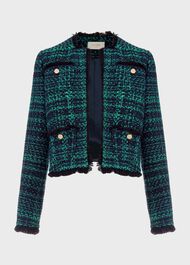 Rosa Tweed Jacket , Navy Apple Grn, hi-res