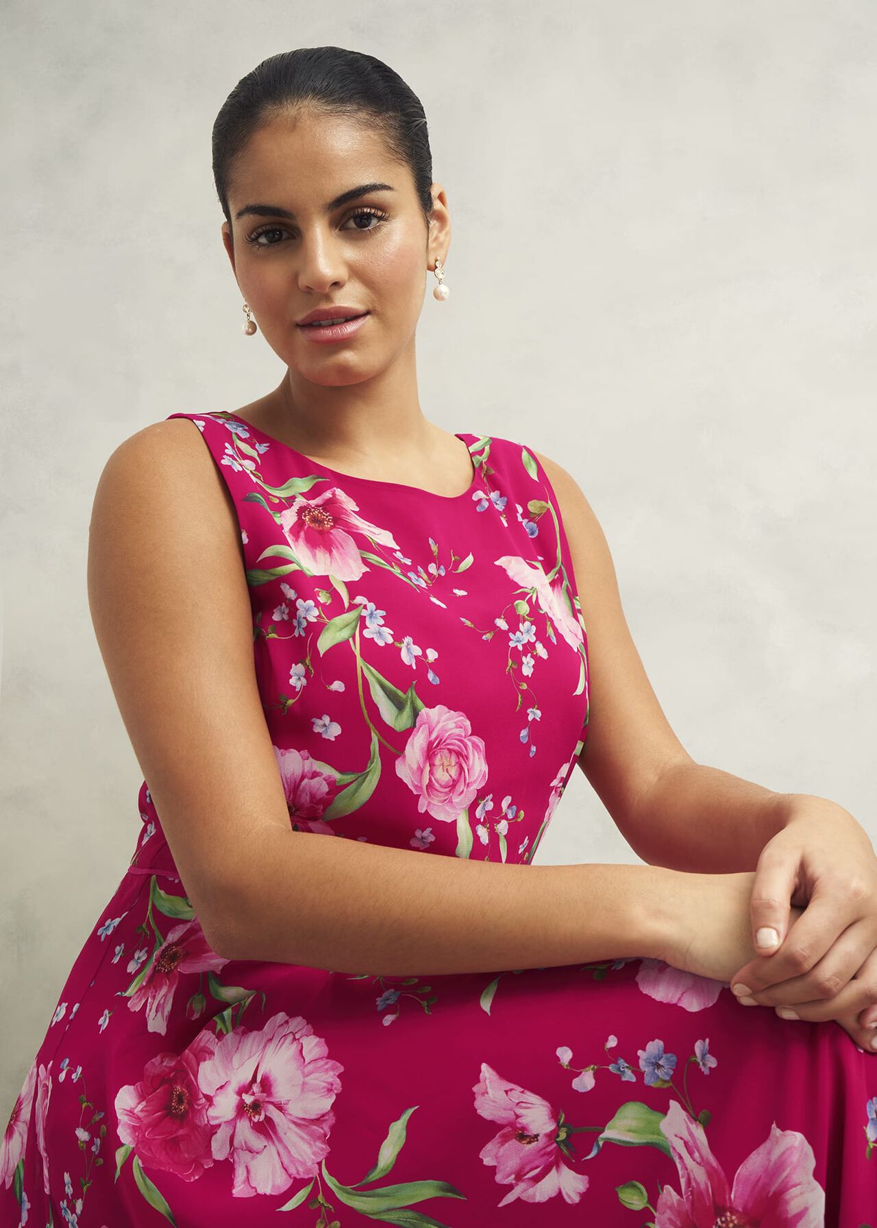 Petite Carly Dress, Pink Multi, hi-res
