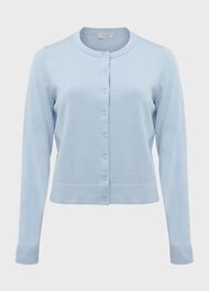 Michelle Cotton Cardigan , Dusky Blue, hi-res