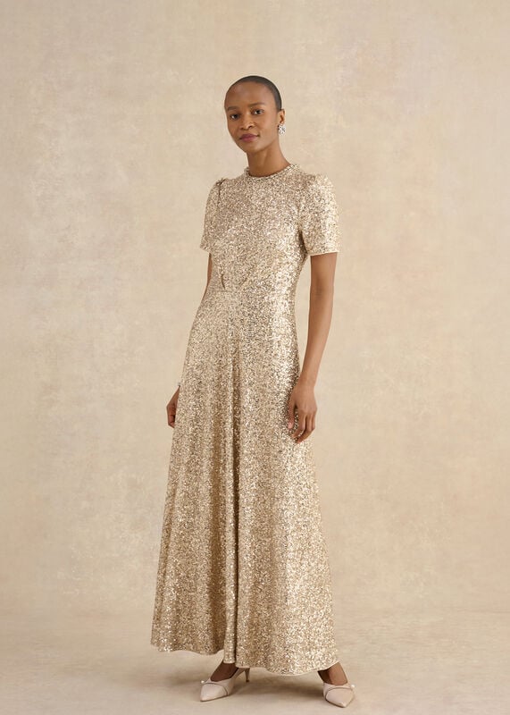 Shirley Sequin Trimmed Maxi Dress