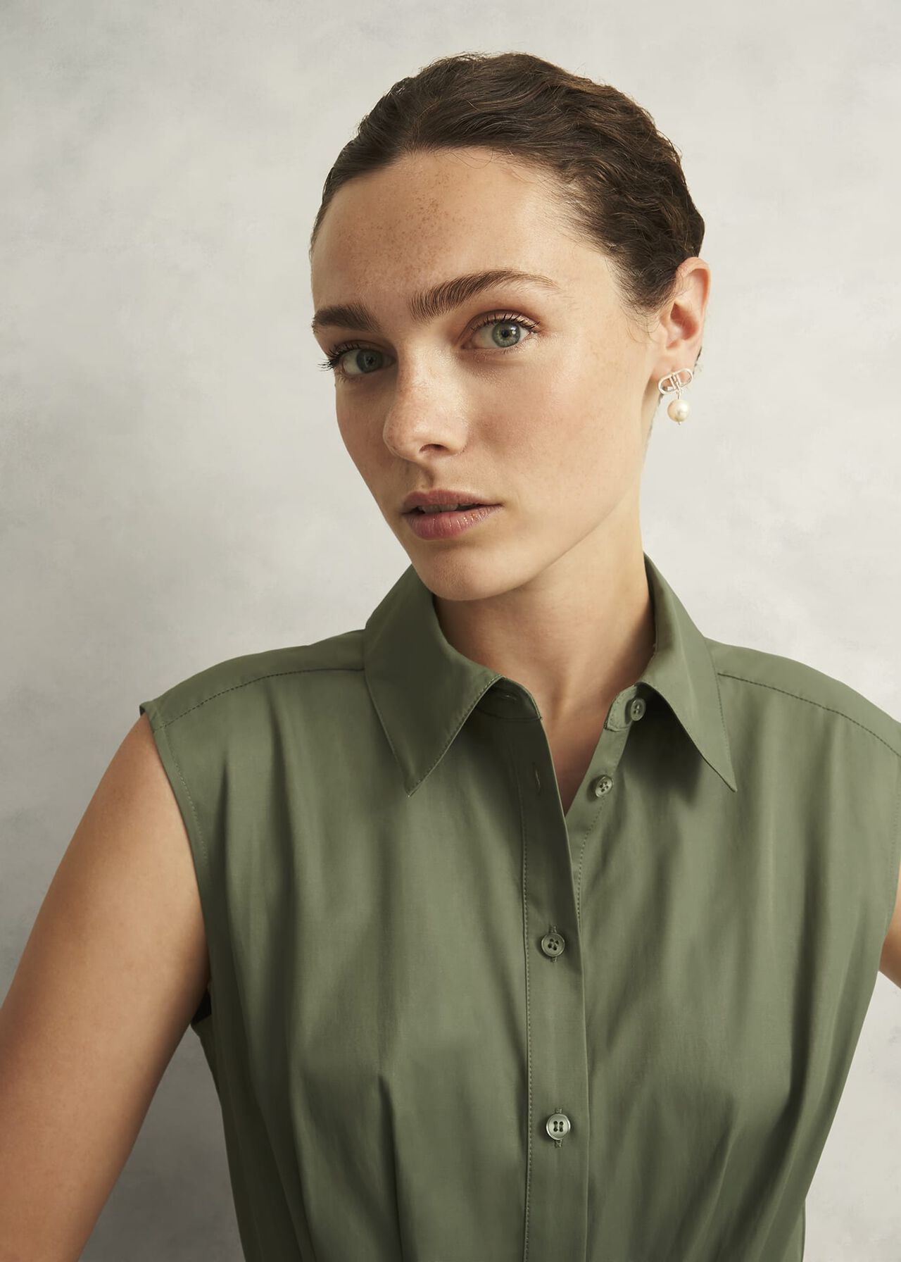 Sage Green Veronica Shirt Dress, Sage Green, hi-res