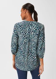 Essie Printed Blouse, Aegean Blue, hi-res