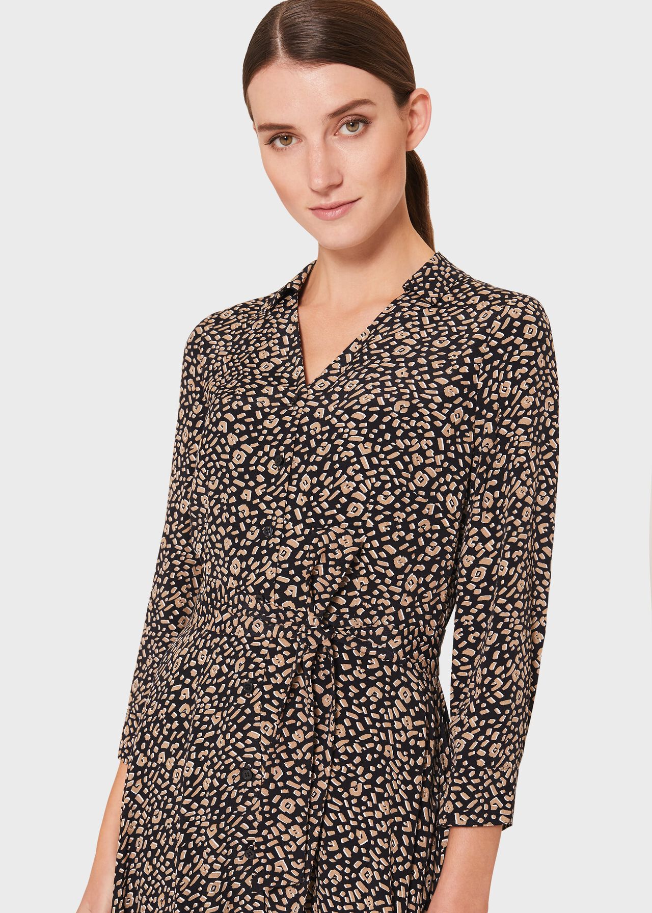 Rosaline Dress, Navy Camel Ivry, hi-res