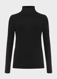 Mischa Roll Neck, Black, hi-res