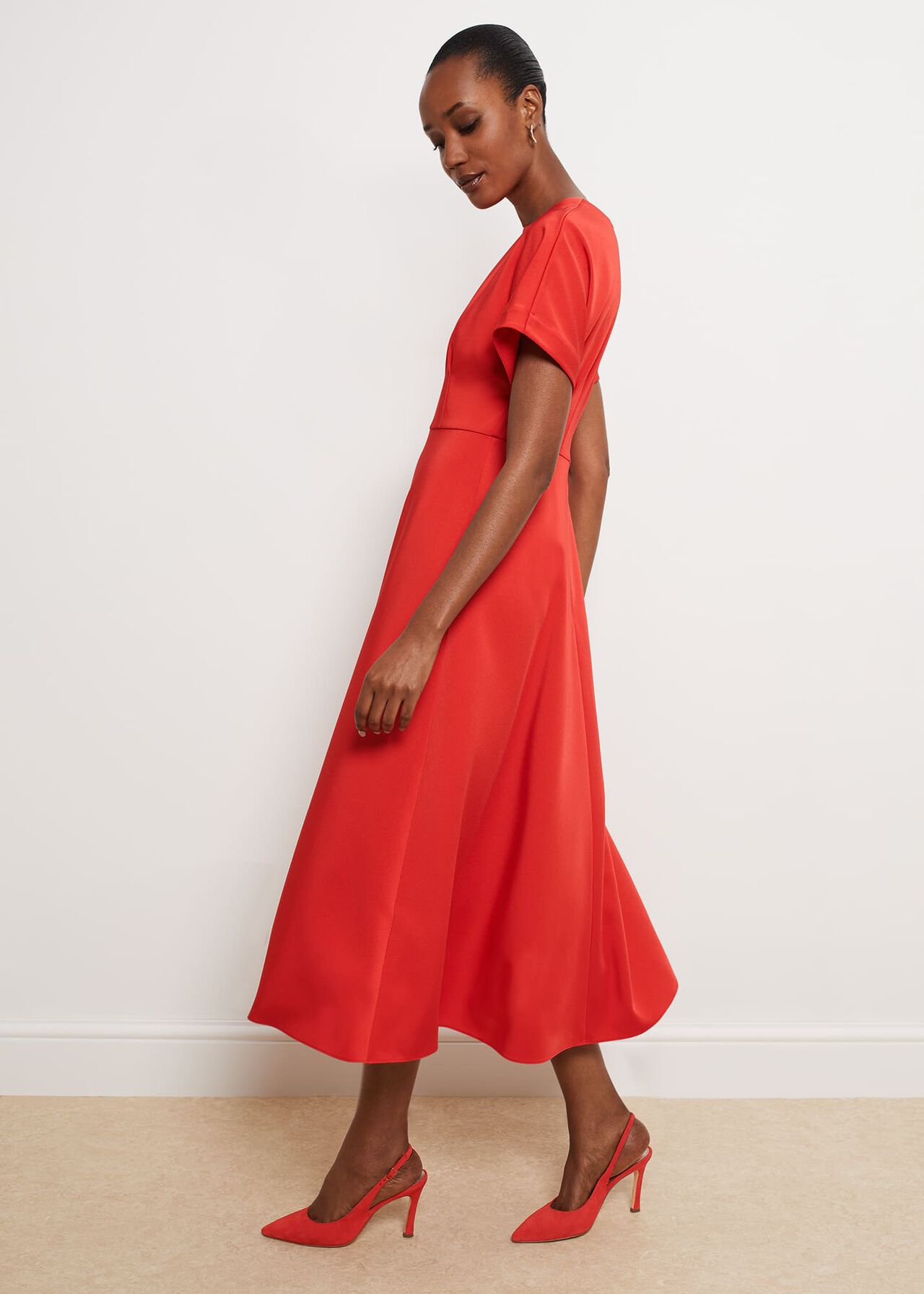 Radclyffe Fit And Flare Dress, True Red, hi-res