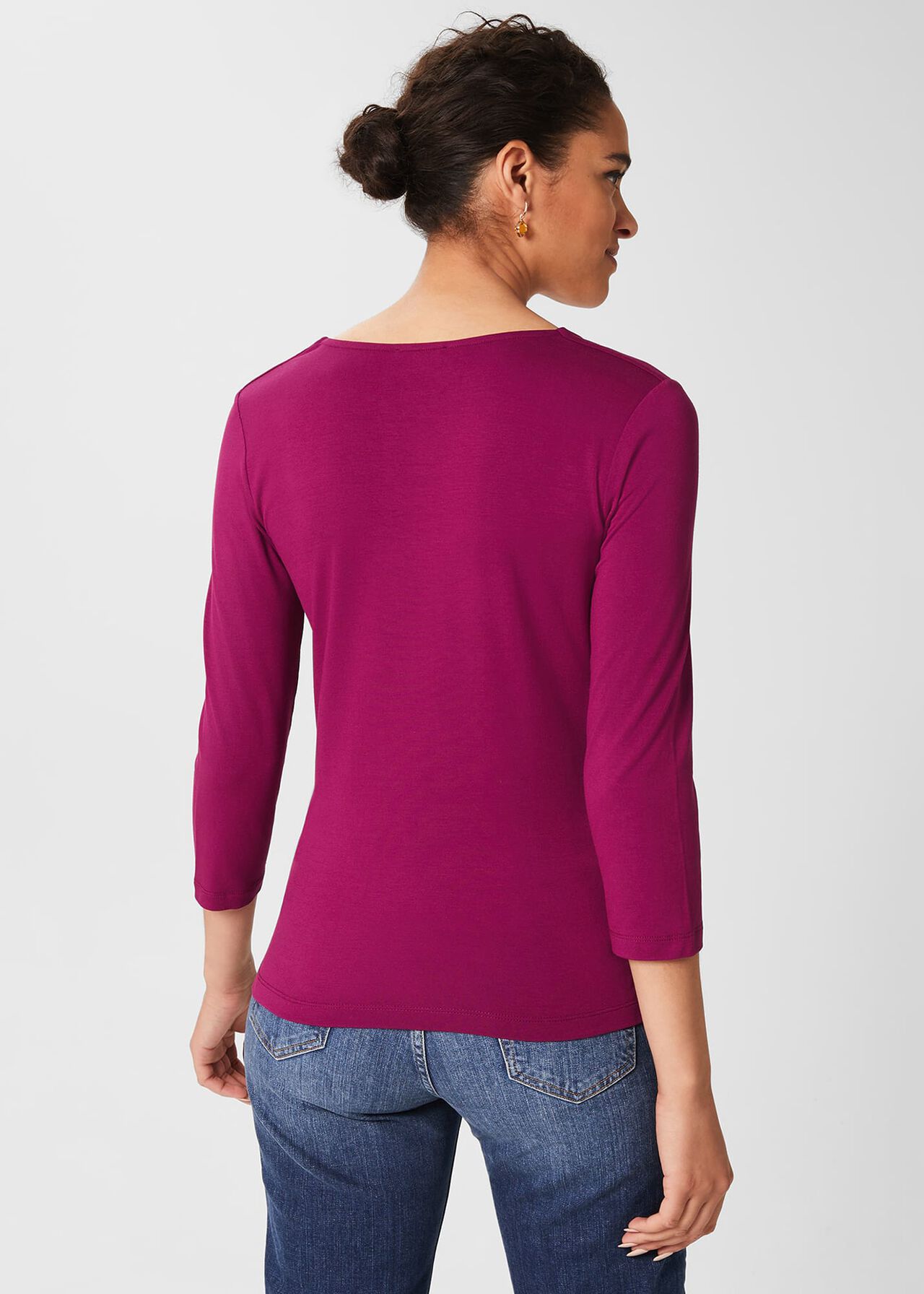 Debbie Double Fronted Top, Bright Plum, hi-res
