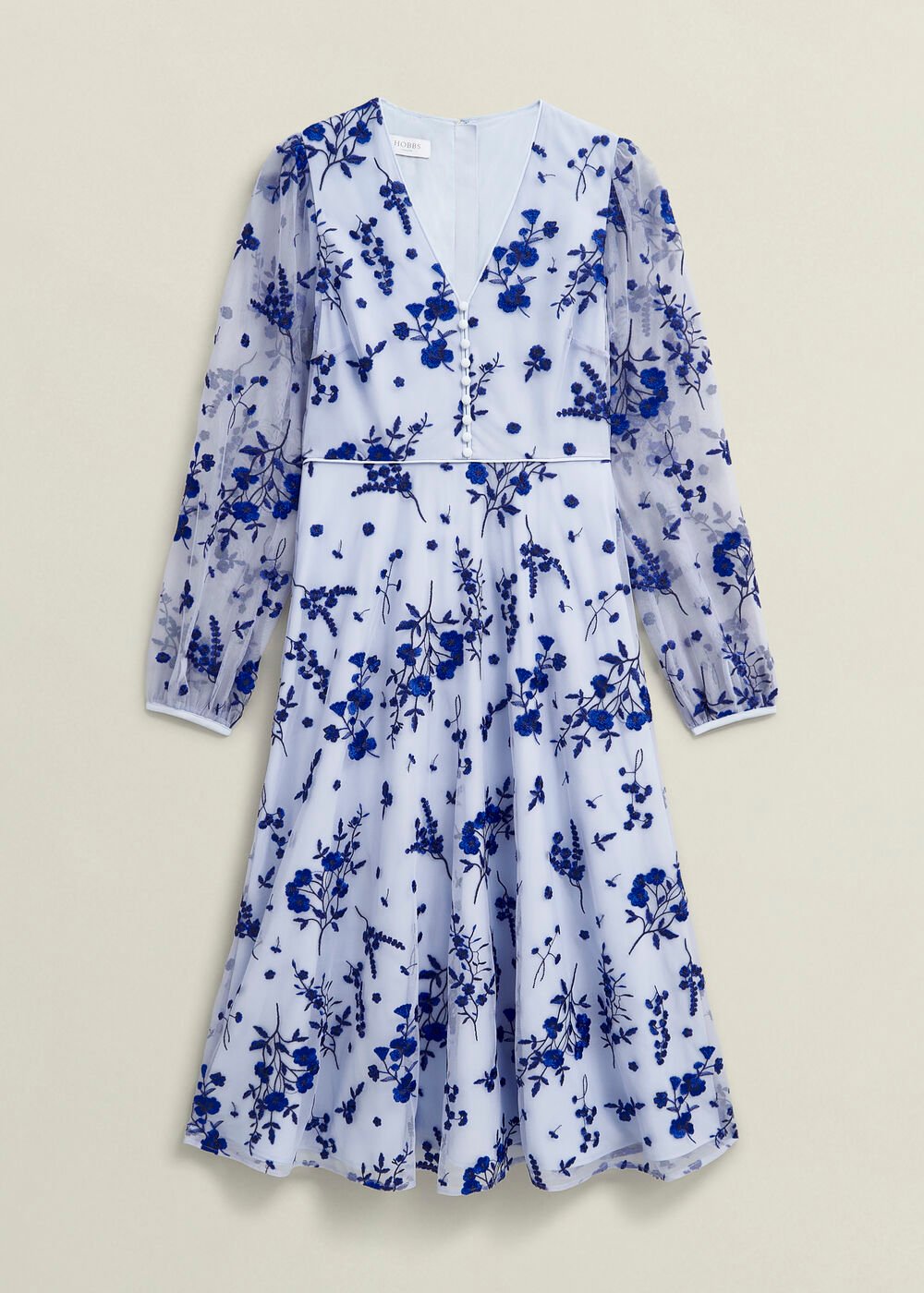 Petite Ella  Embroidered Dress, Midnight Blue, hi-res