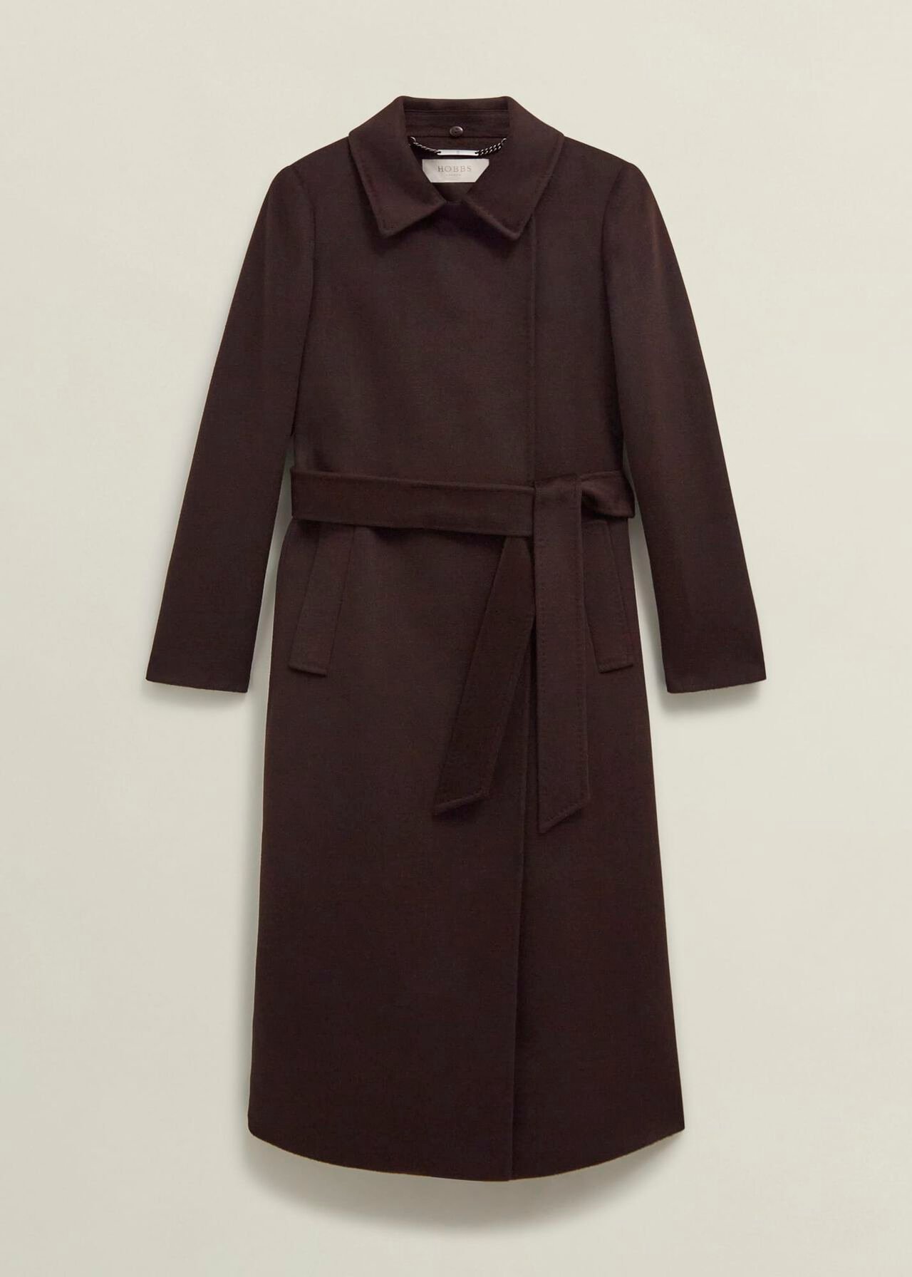 Livia Wool Coat With Faux Fur, Alder Brown, hi-res