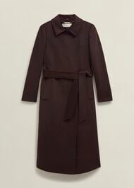 Livia Wool Coat With Faux Fur, Alder Brown, hi-res