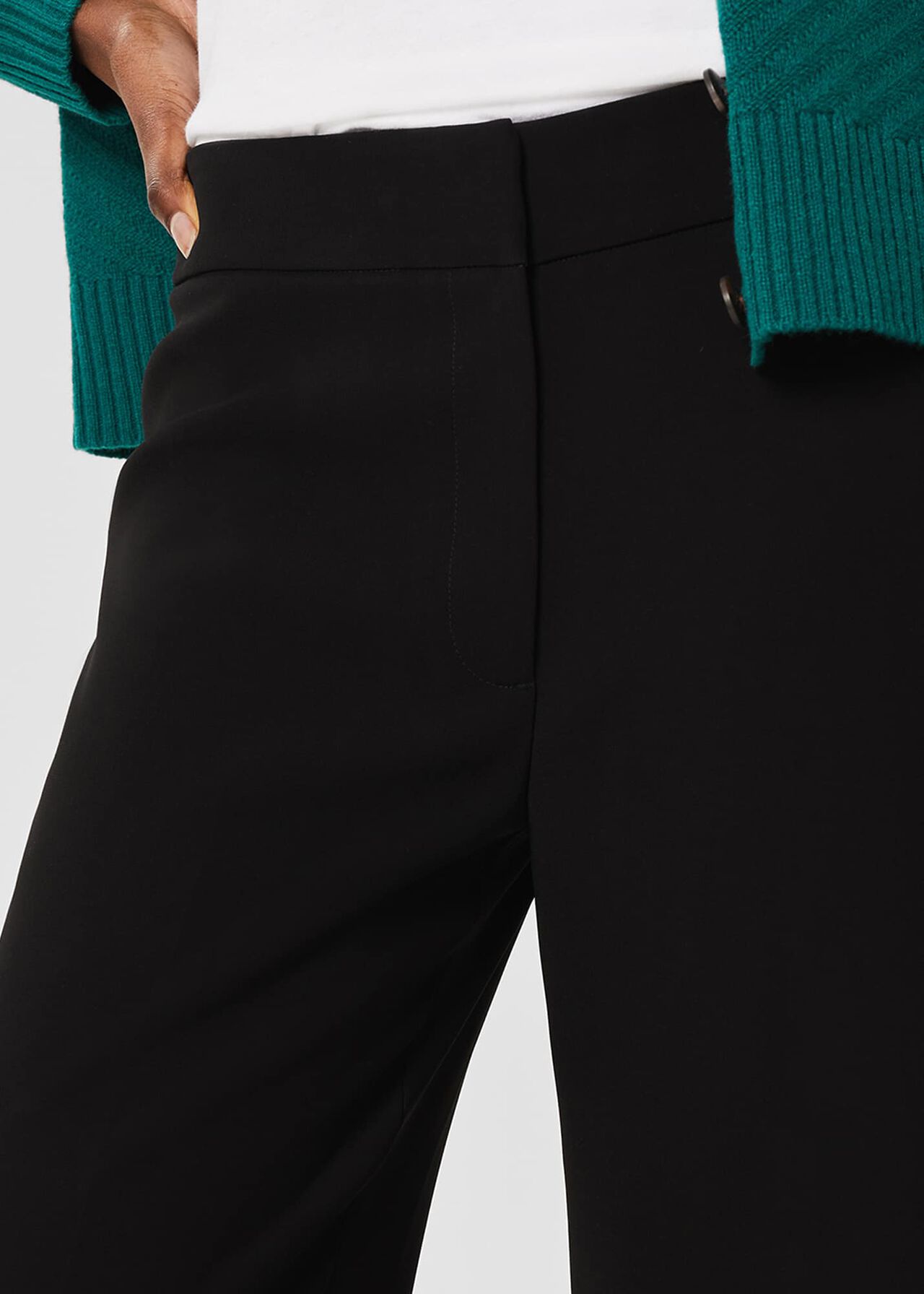 Alva Straight Trousers, Black, hi-res