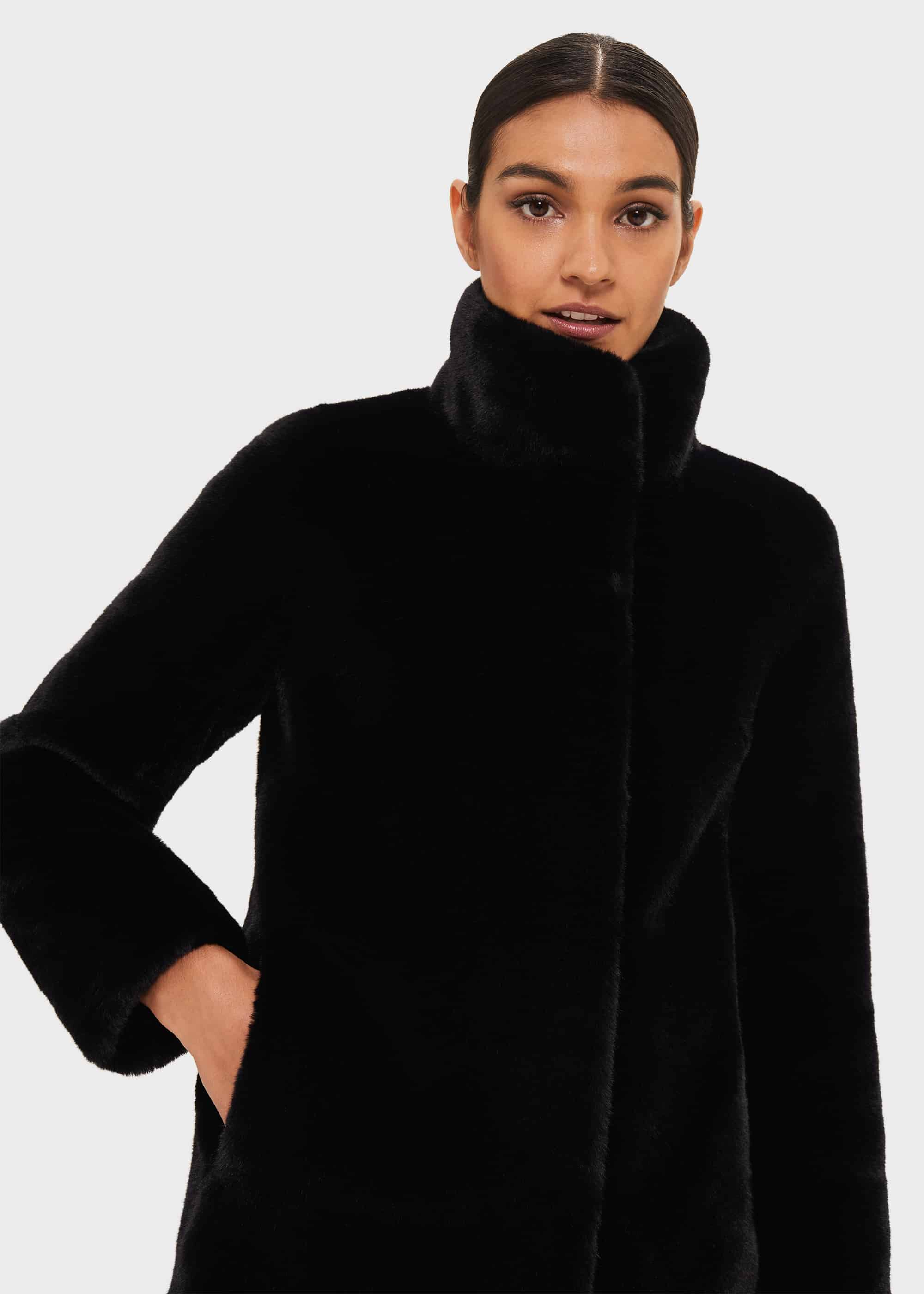 Hobbs navy fur coat clearance