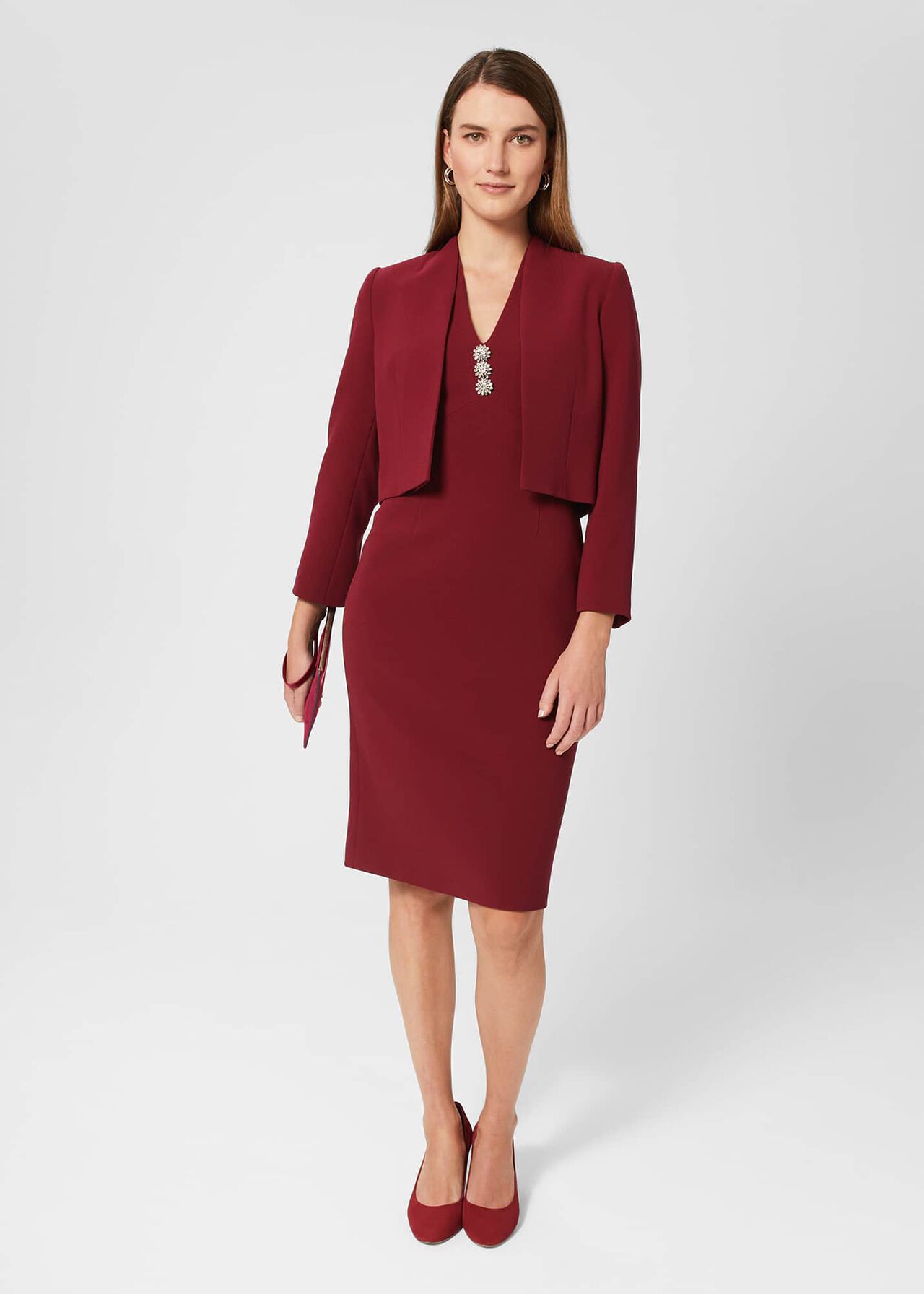 Isla Shift Dress, Rich Burgundy, hi-res