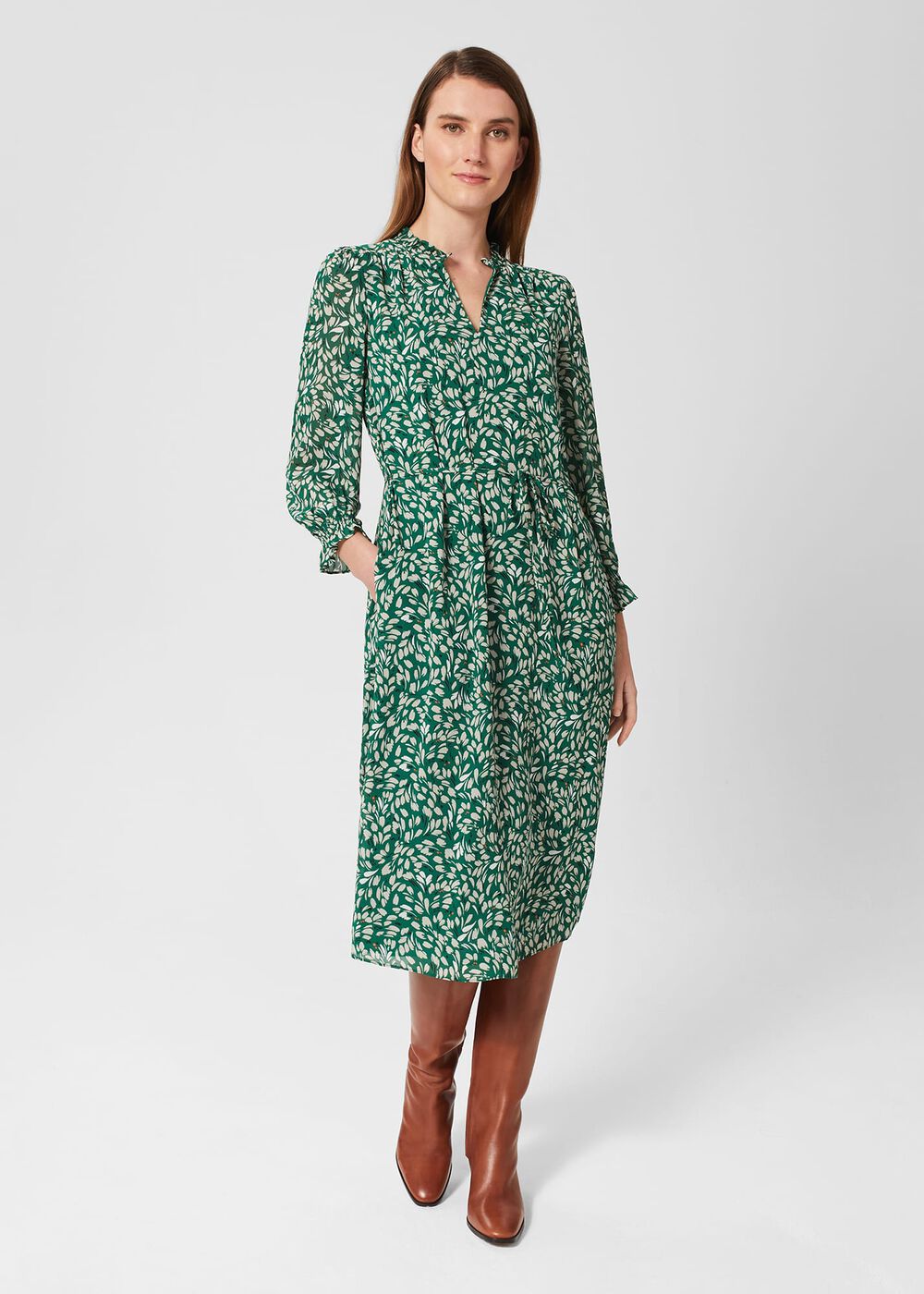 Petite Flora Dress, Green Multi, hi-res