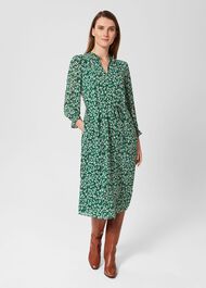 Petite Flora Dress, Green Multi, hi-res