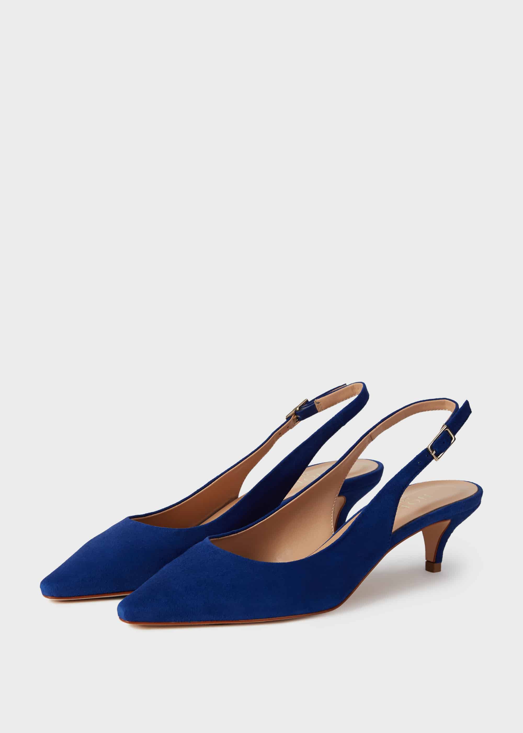 Cobalt blue kitten best sale heel shoes