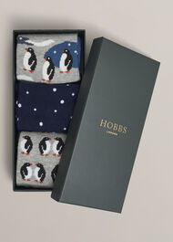 Penguin Sock Set, Blue Multi, hi-res