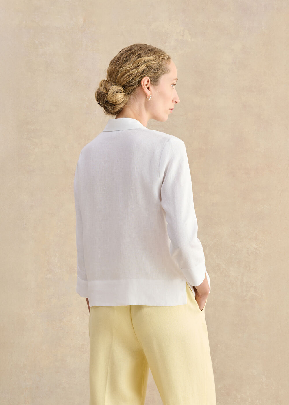 Nita Linen Shirt, White, hi-res
