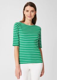 Katie Button Back Top, Green Ivory, hi-res