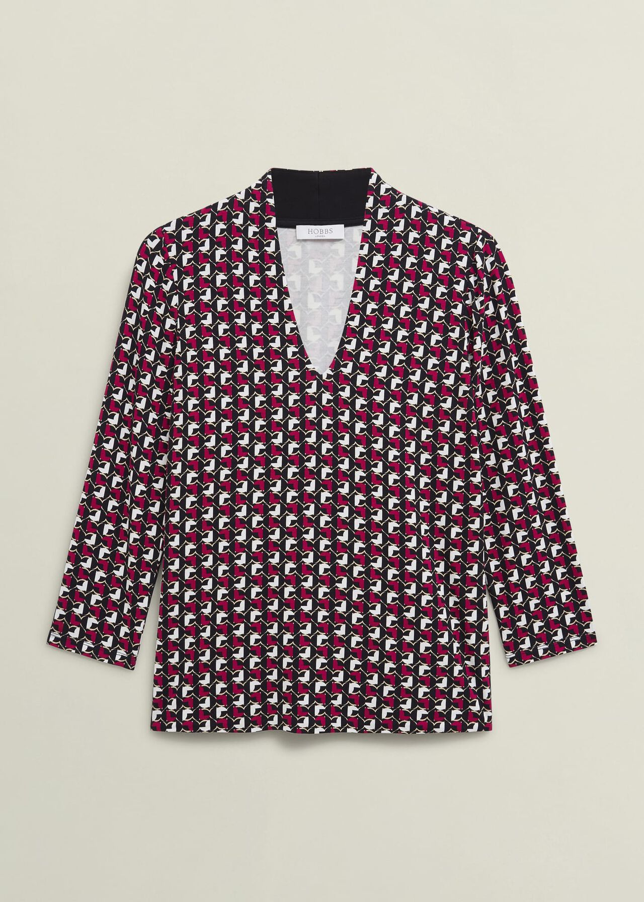 Aimee Printed Top, Pink Ivory, hi-res