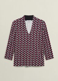 Aimee Printed Top, Pink Ivory, hi-res