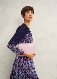 Catherine Leather Wristlet, Dusky Pink, hi-res