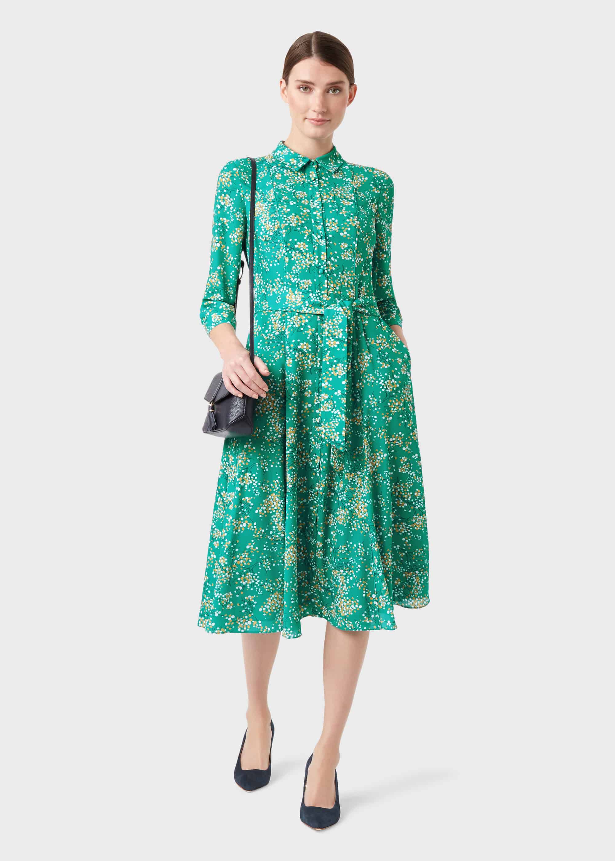 hobbs green floral dress