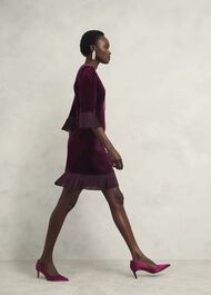 Ashley Velvet Dress, Warm Plum, hi-res