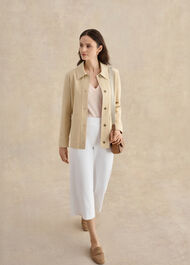 Arianna Cotton Slub V Neck T-Shirt, Pale Pink, hi-res