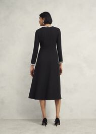 Eugenie Trim Detail Dress, Hobbs Black, hi-res