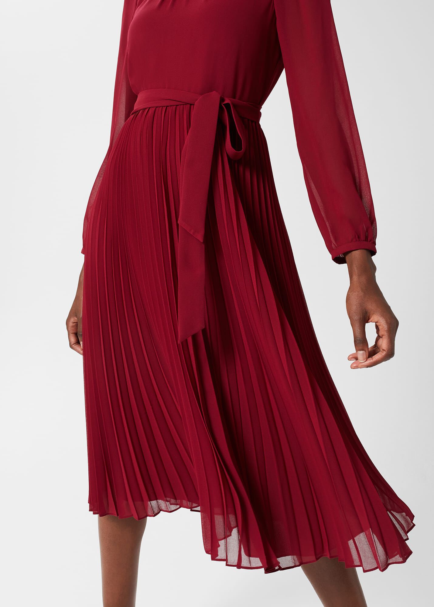 Paulina pleated dress white top