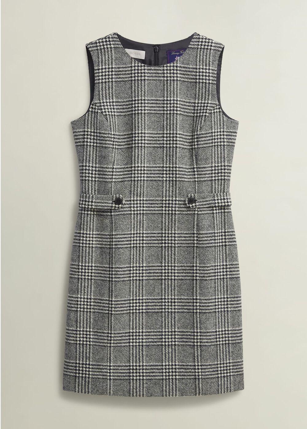 Brea Wool Dress, Black White, hi-res