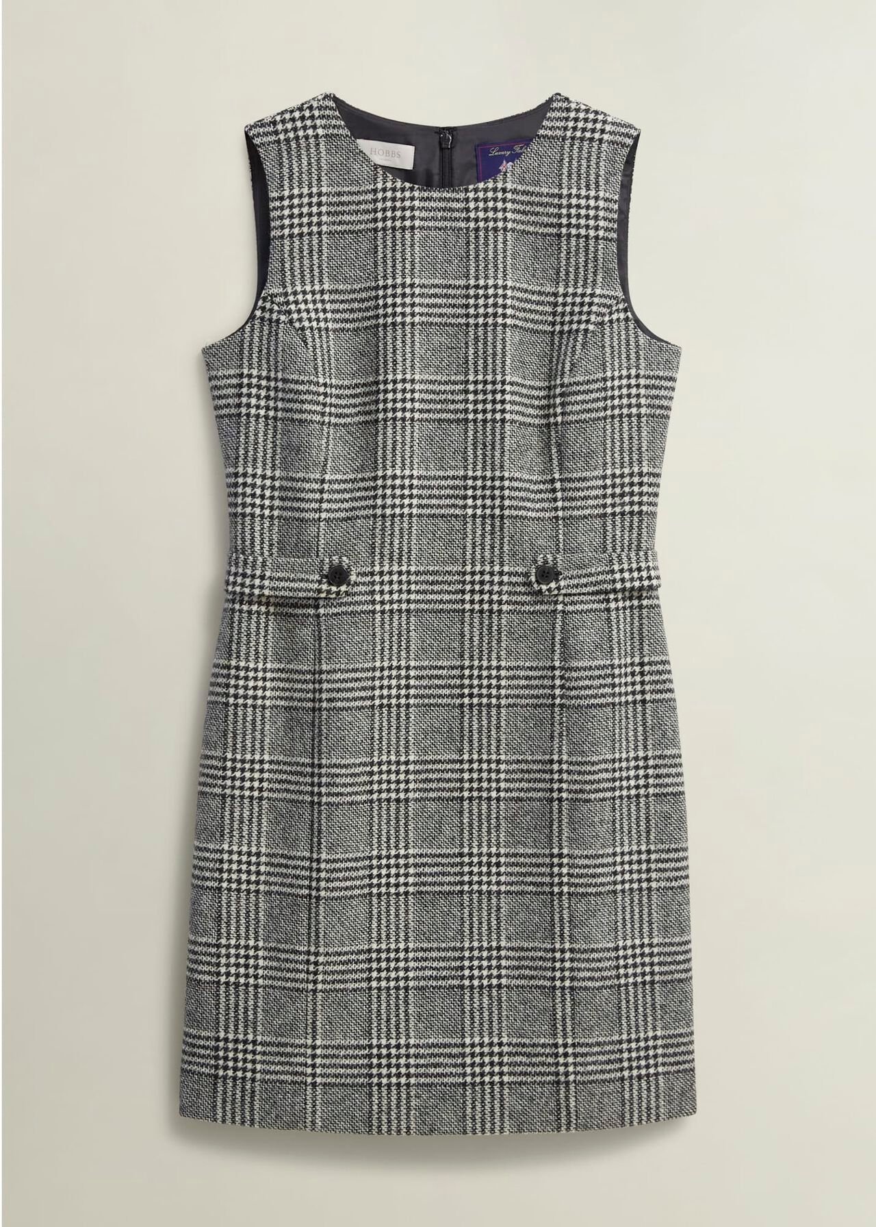 Brea Wool Dress, Black White, hi-res