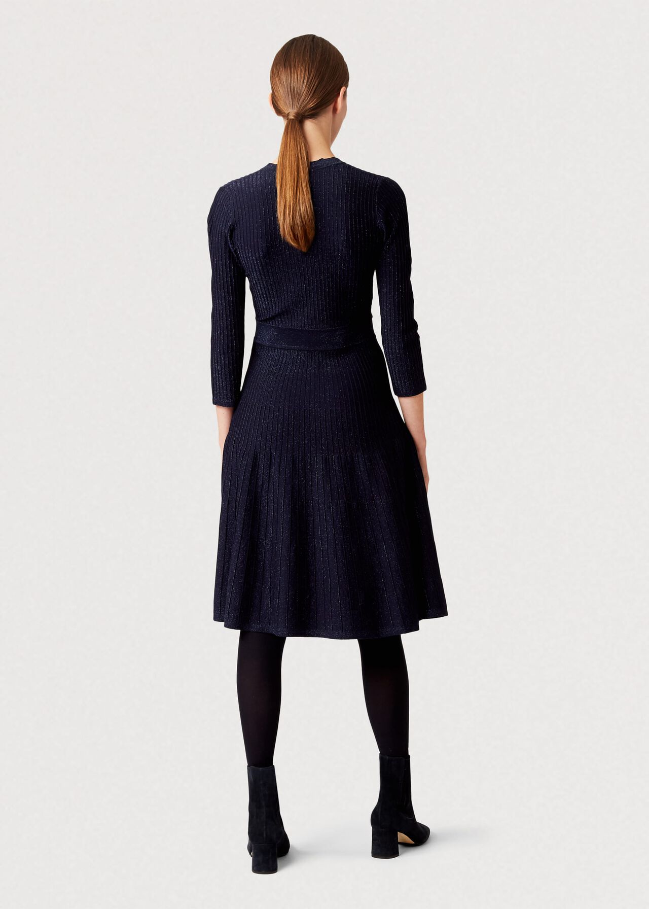 Ellie Knitted Dress, Navy, hi-res