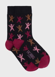 Gingerbread Socks, Navy, hi-res