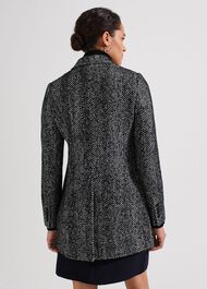 Skye Coat With Wool, Black White, hi-res
