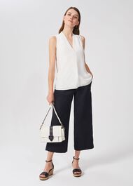 Luana V Neck Blouse, Ivory, hi-res