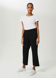 Pippa Jersey Crop Trousers, Black, hi-res