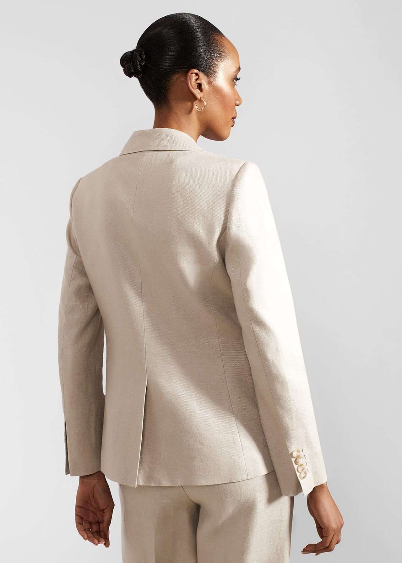 Roberta Linen Jacket, Neutral, hi-res