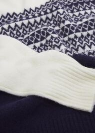 Lorrie Fairisle Jumper With Alpaca, Ivory Navy, hi-res