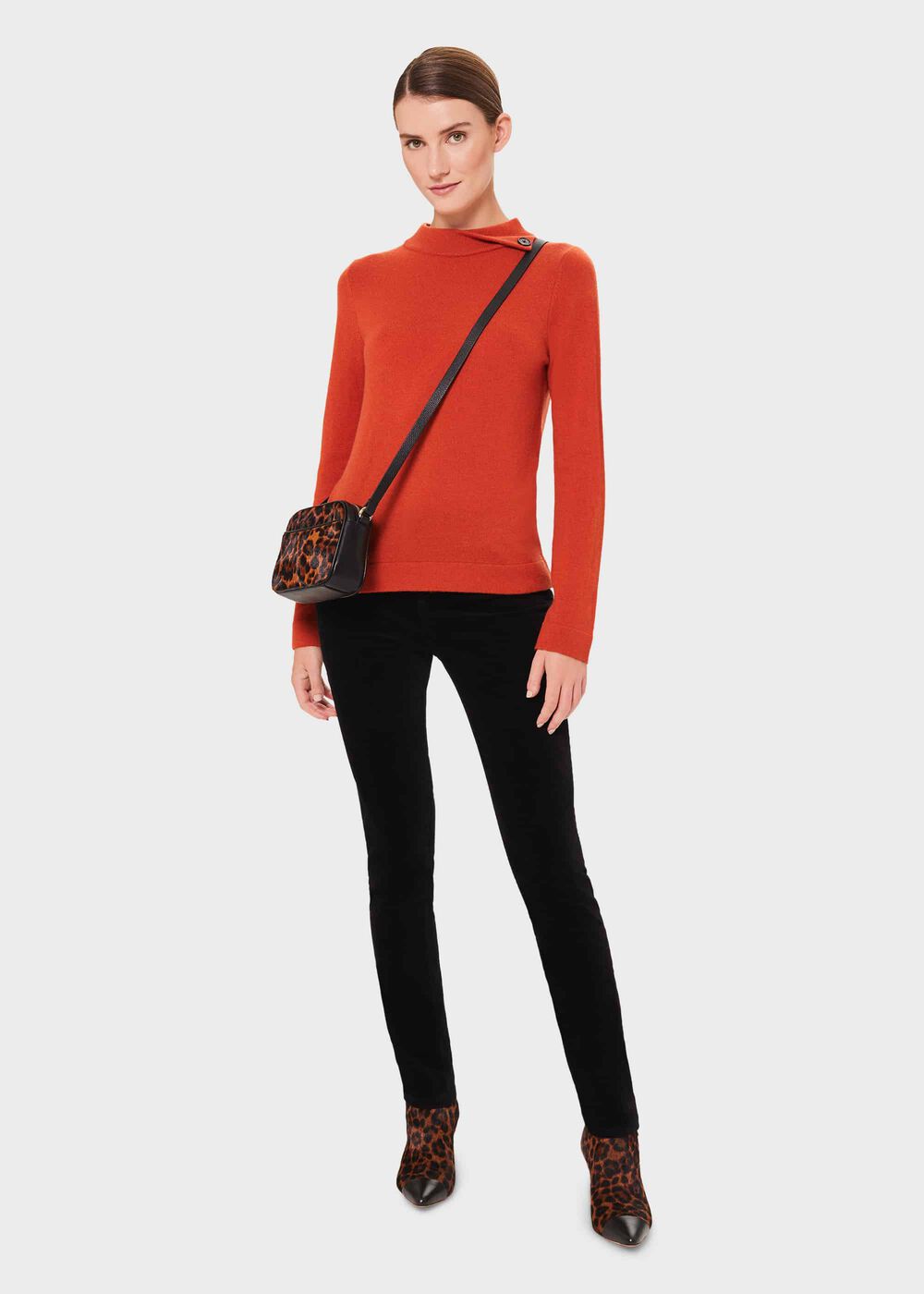 Talia Wool Cashmere Jumper, Burnt Orange, hi-res
