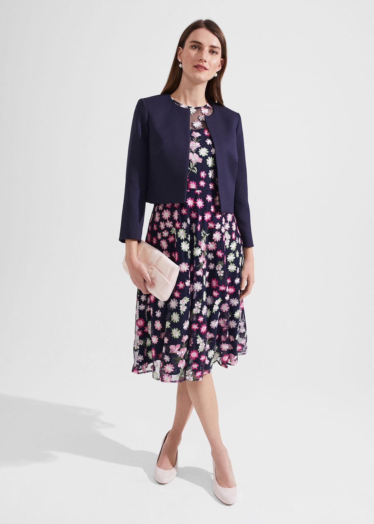 Ira Embroidered Dress, Navy Multi, hi-res