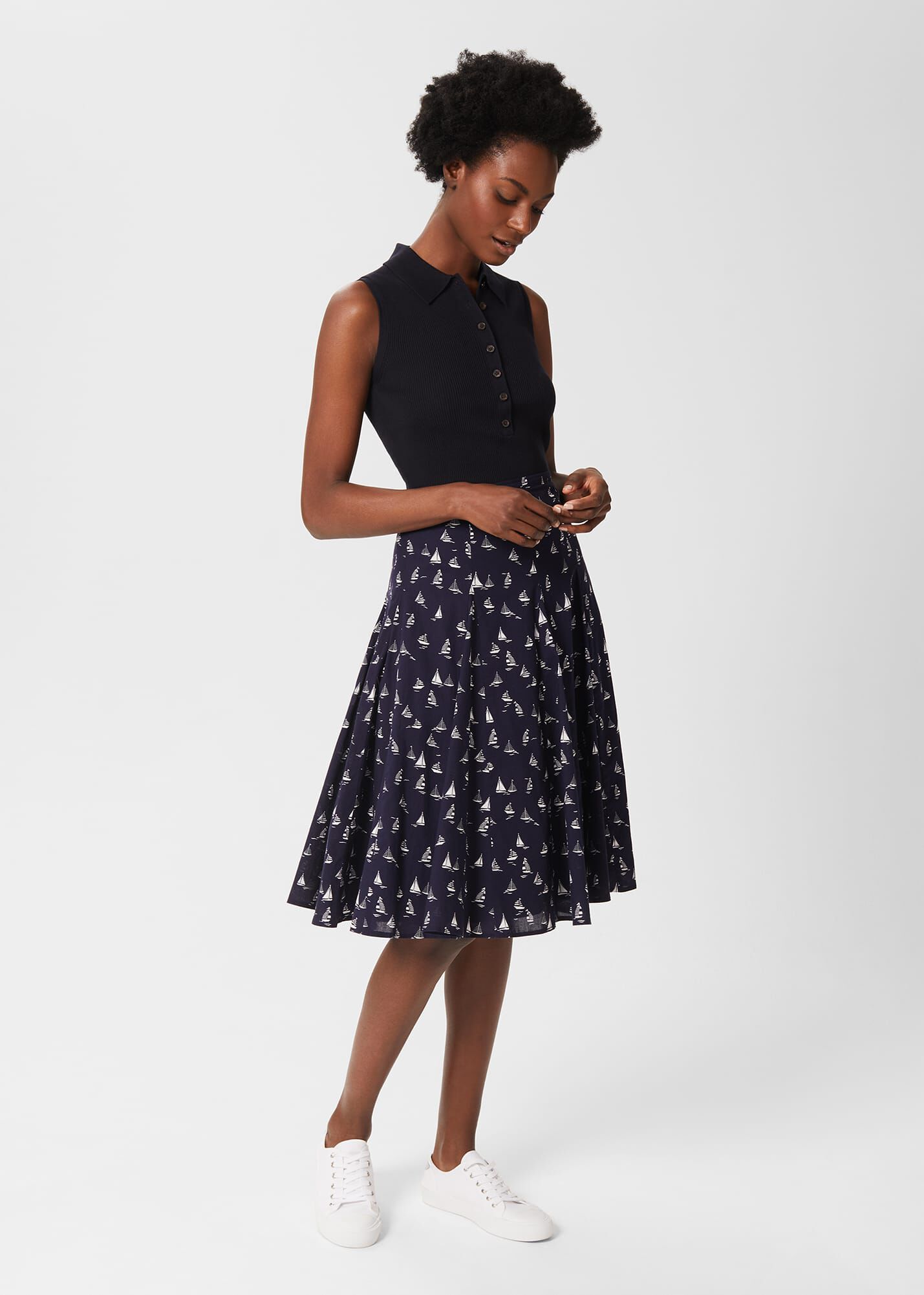 Navy outlet skirt cotton