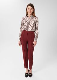 Melody Twill Trouser, Deep Vermillion, hi-res