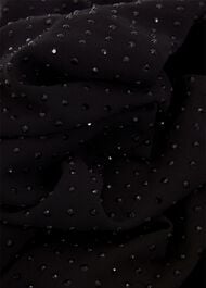 Zariah Velvet A Line Dress, Black, hi-res