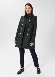 Larna Twill Coat, Deep Pine Green, hi-res