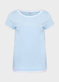 Peony Cotton T-Shirt, Blue Ivory, hi-res